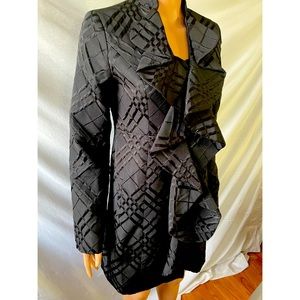 Anthropologie Tabitha brocade coat with ruffle front, size 4